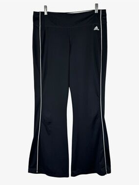 Adidas Women’s Black Flare Yoga Pants L Climalite Bootcut Wide Leg Track Pants